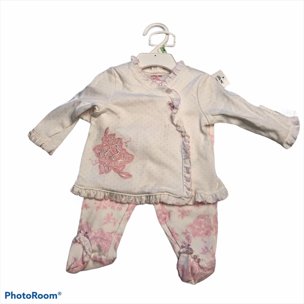 Little Me 3 piece pink/ white outfit size 3 months